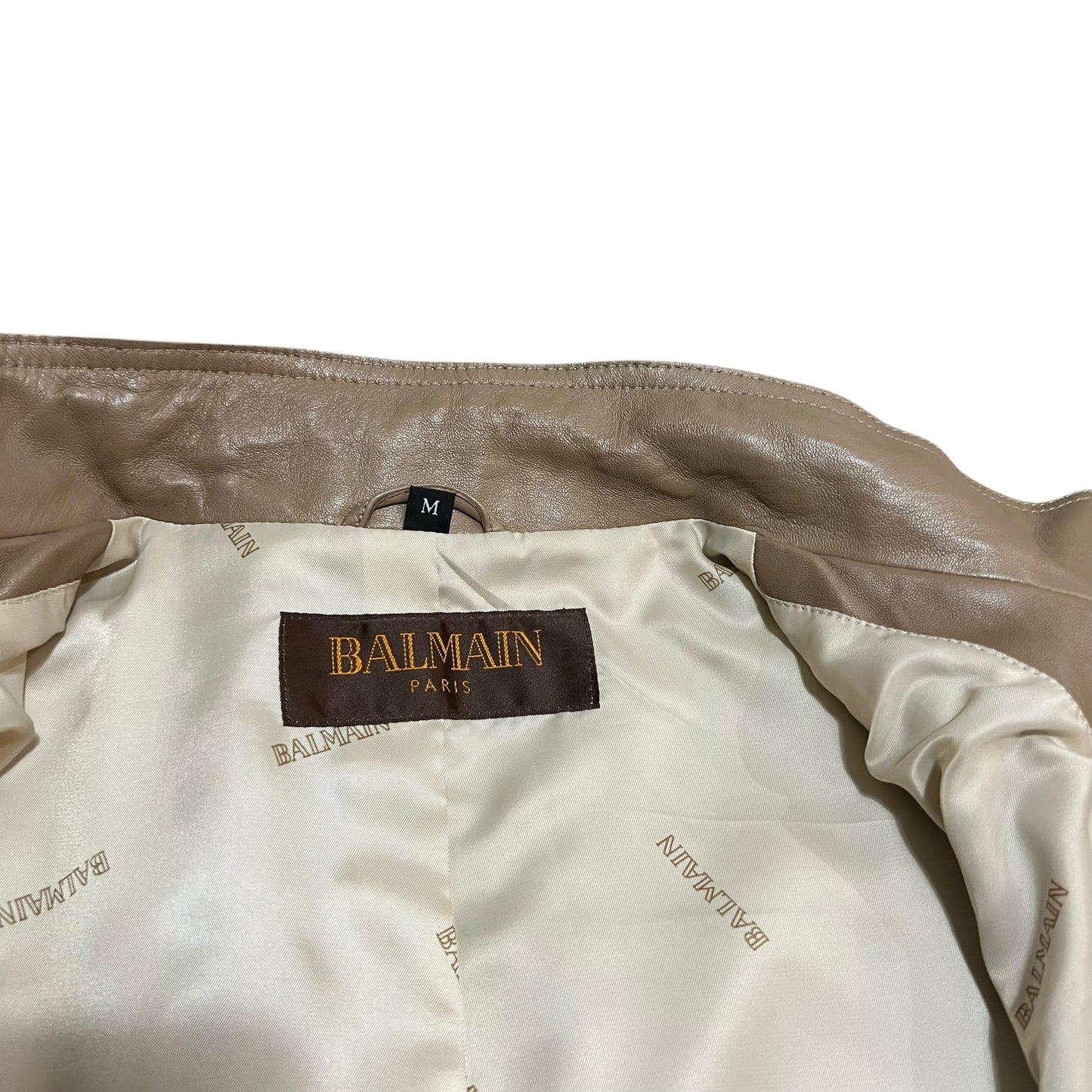 BALMAIN Sheep Skin Leather Coat