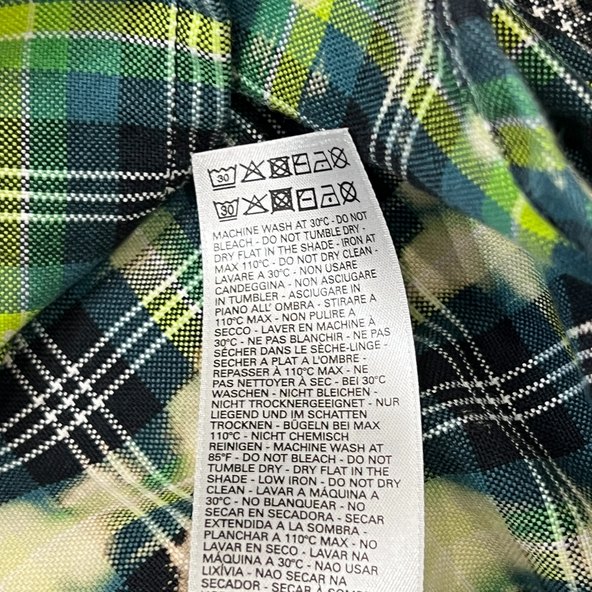 DIESEL Men's S-MOON-CHECK Embroidery & Treated Combination Shirt