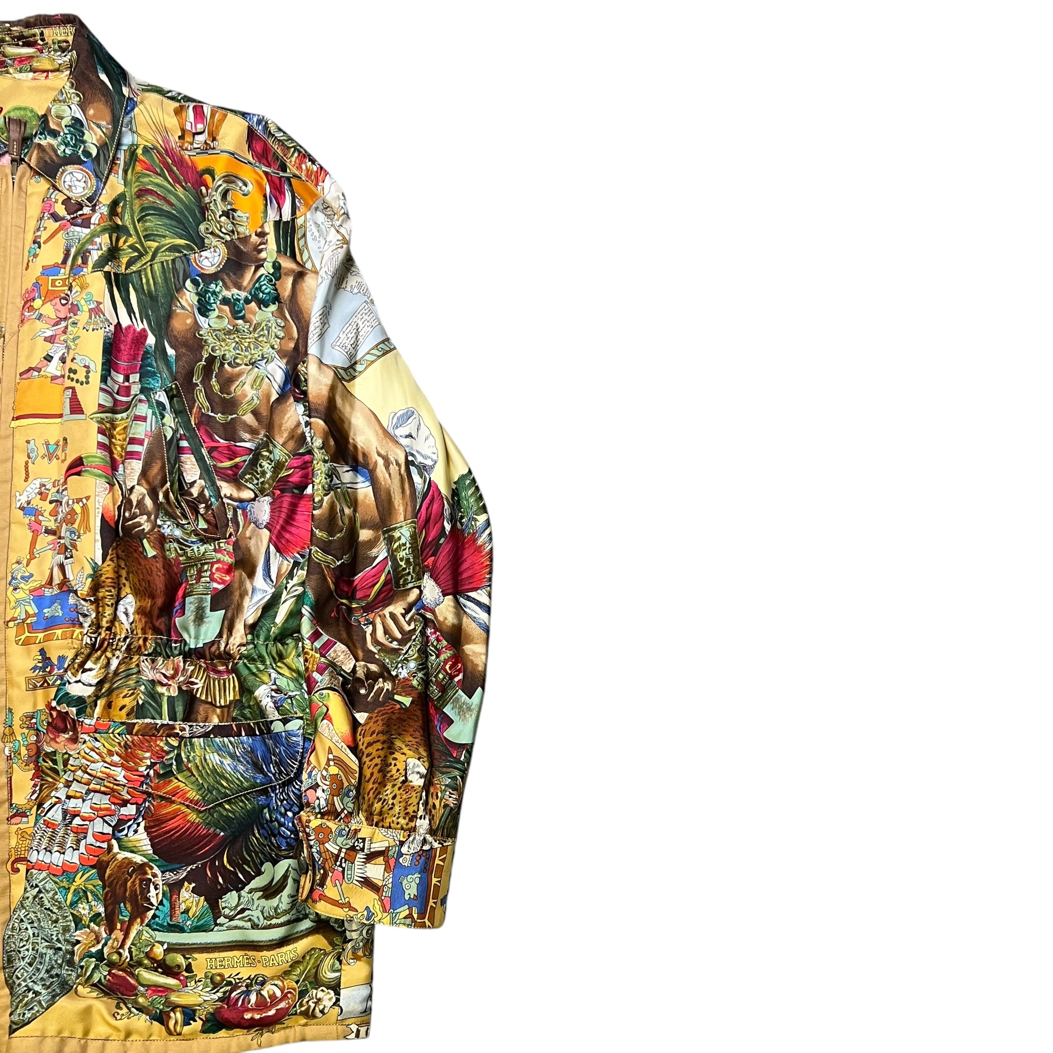Hermes 1992 Hermes Rare historical silk r Reversible - Art by kermit Oliver