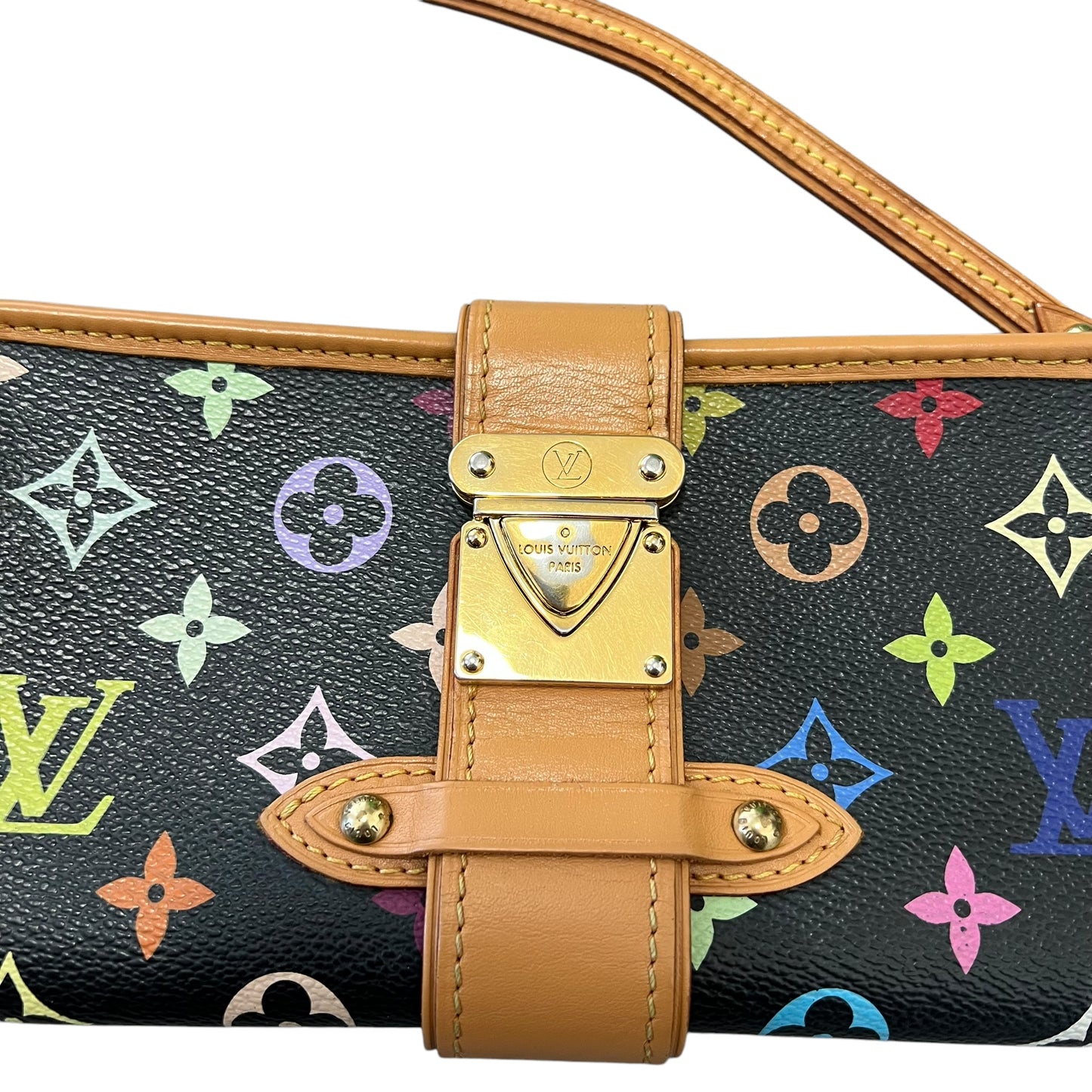 Louis Vuitton Monogram Multicolor Shirley Clutch Bag Black Multiple colors