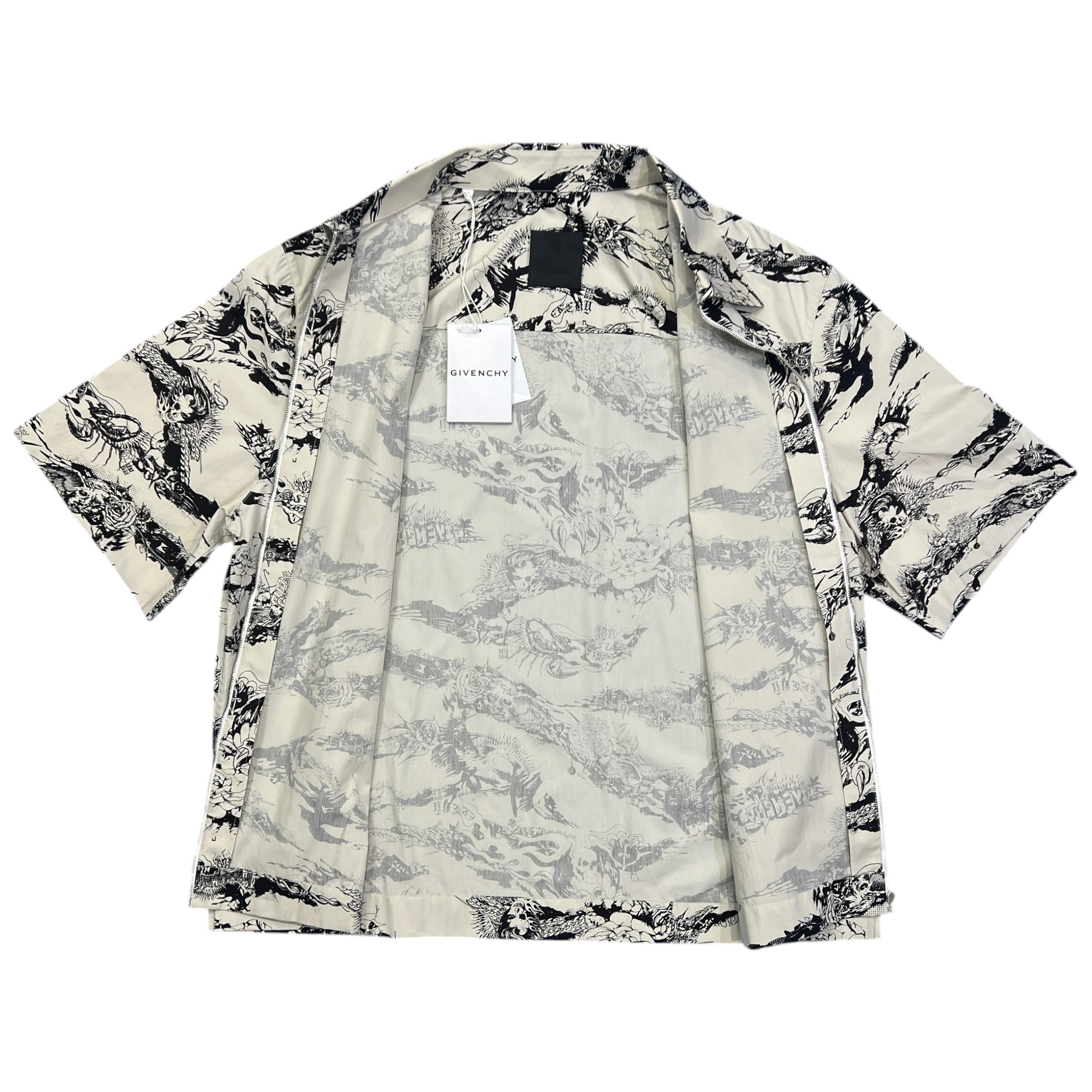 GIVENCHY 2021SS Matthew M. Williams Zip-Up Tiger Camo White Tattoo S/S Shirts