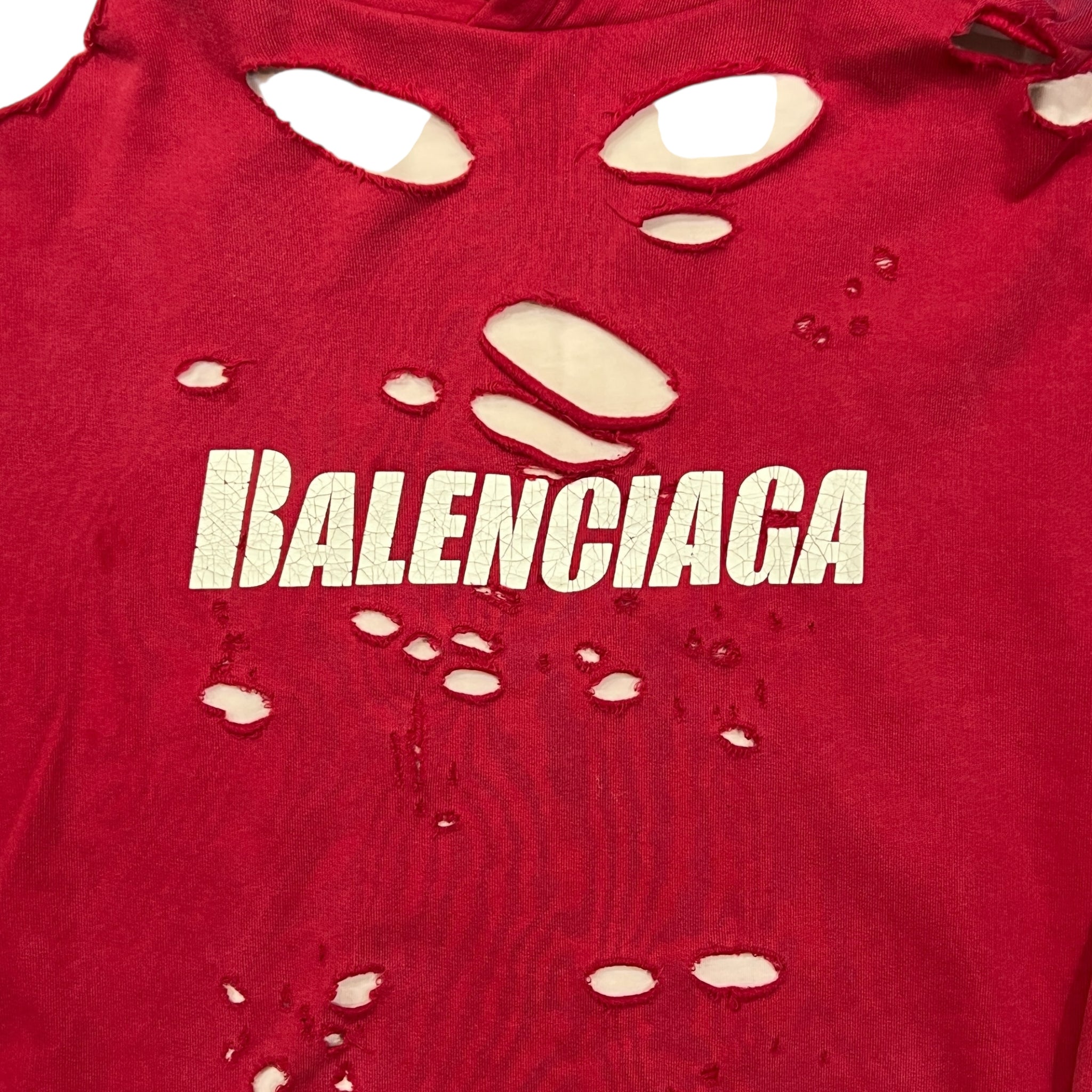 BALENCIAGA 2021 Summer Look36 Destroyed Hoodie