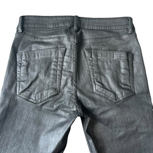 RICK OWENS 20AW DRKSHDW black wax coated tyrone slit cut SBW
