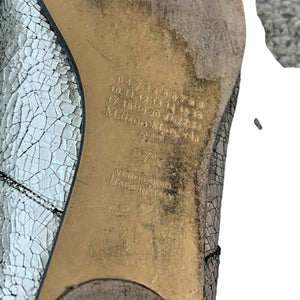 Maison Margiela Tabi Flat Crackled Metallic Leather Shoes