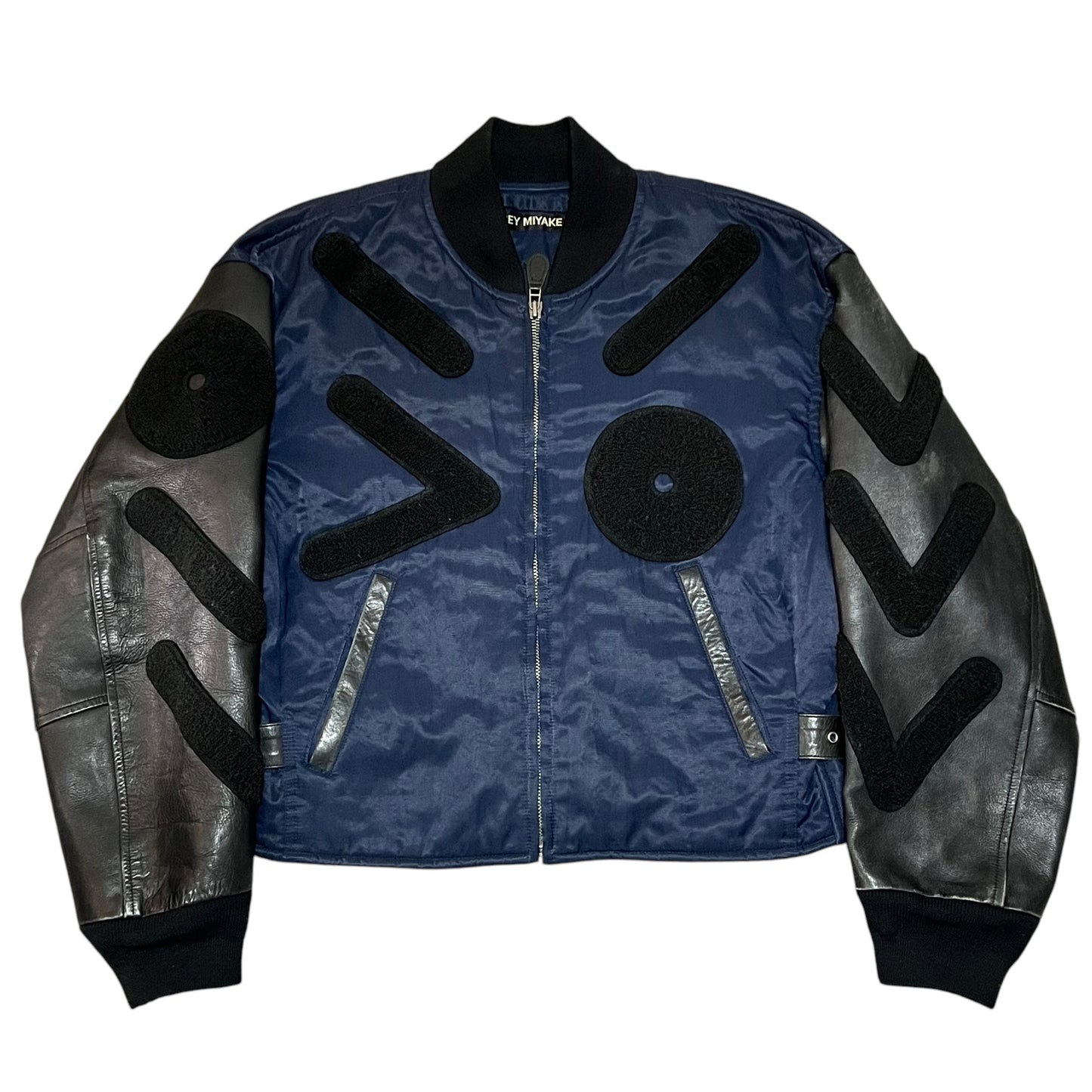 ISSEY MIYAKE 1994SS VIO HYBRID LEATHER / NYLON BOMBER JACKET