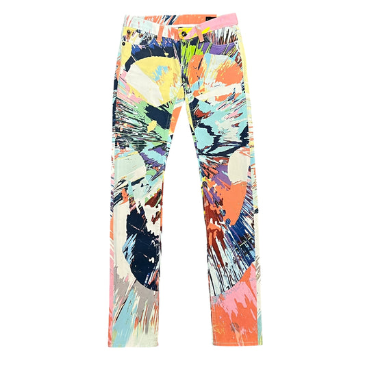 DAMIEN HIRST - LEVI'S 2008 swirl spin art- paint print denim jeans