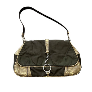 PRADA Vintage One Shoulder Bag Python Embossing  Tessuto Nylon × Leather