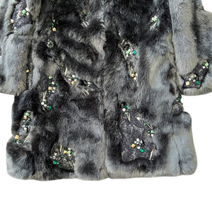 KOCHE 2016-17 Autumn Winter Embellished Faux Fur Coat with Lace & Beads