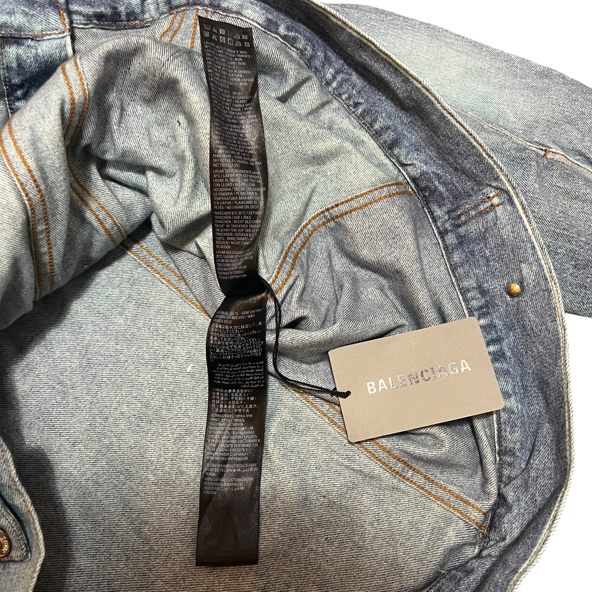 BALENCIAGA 2022AW Trompe l'œil heavy cotton jersey denim jacket