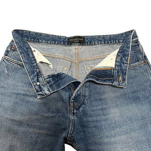 BALENCIAGA 2023SS Distressed Wide Fit Straight Denim Pants