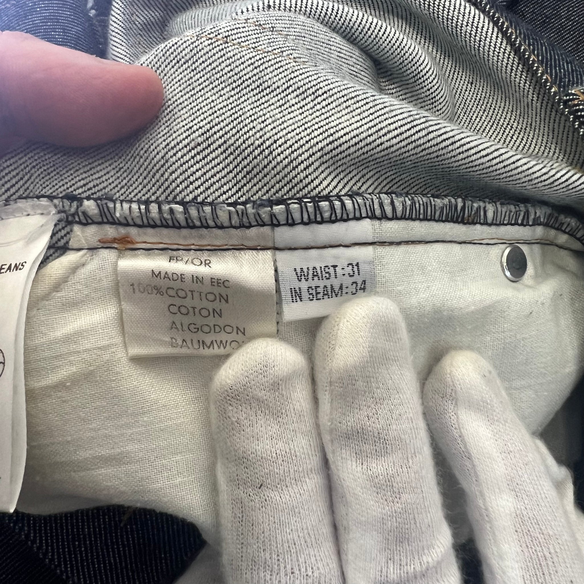 SAINT LAURENT JEANS BUTTON FLY STRAIGHT DENIM PANTS 90s HEDI SLIMANE