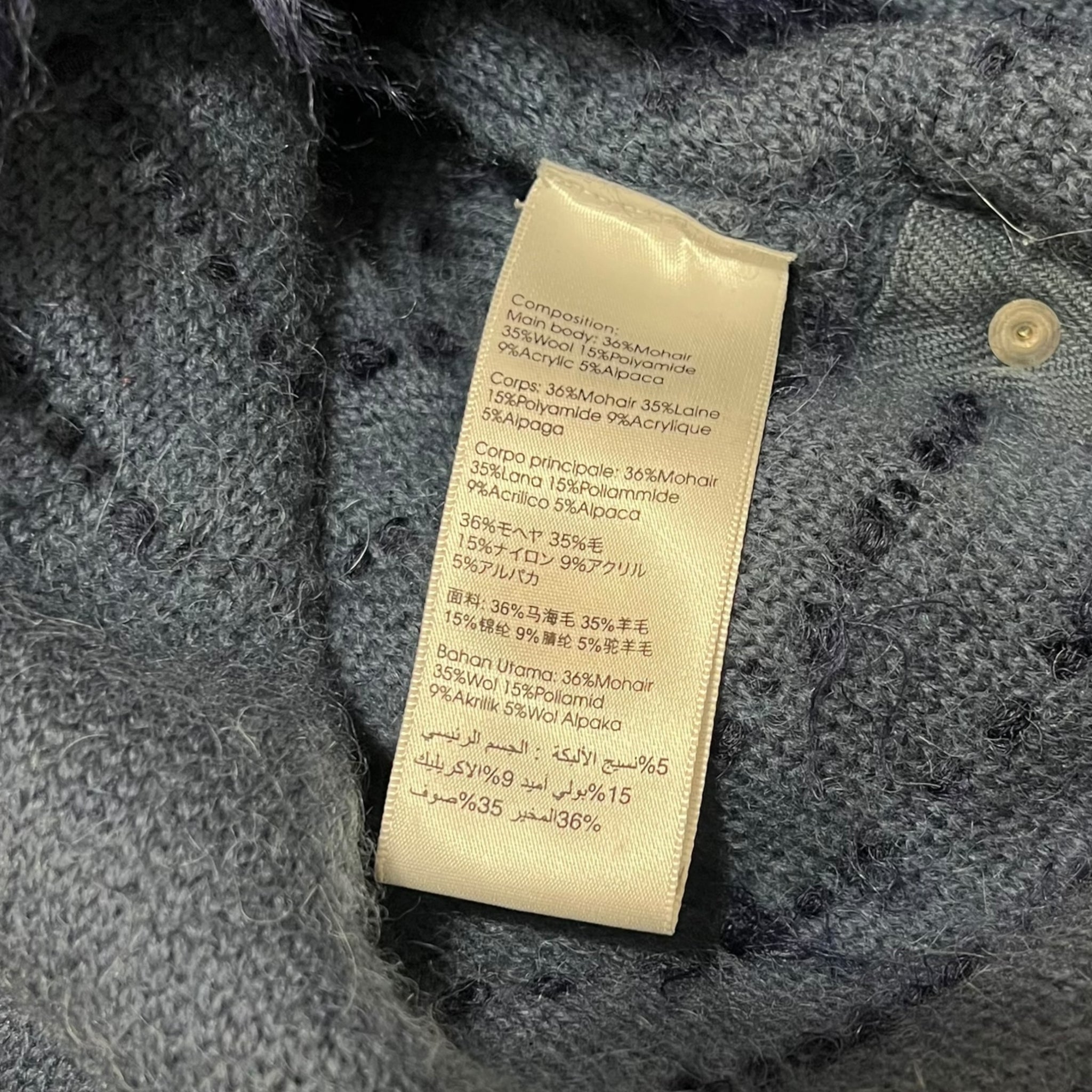 3.1 Philip Lim Zip Up Mohair Pattern Long  Cardigan