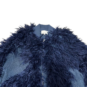 3.1 Philip Lim Zip Up Mohair Pattern Long  Cardigan
