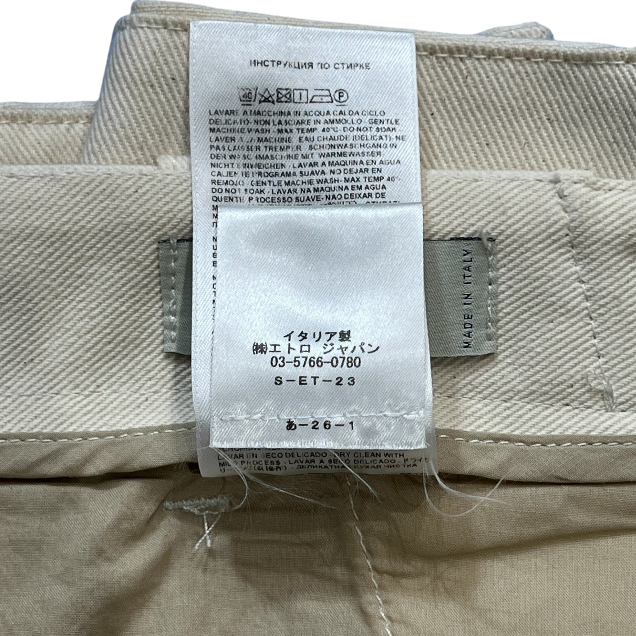 ETRO Floral Cutwork Embroidered Cotton Pants Ivory