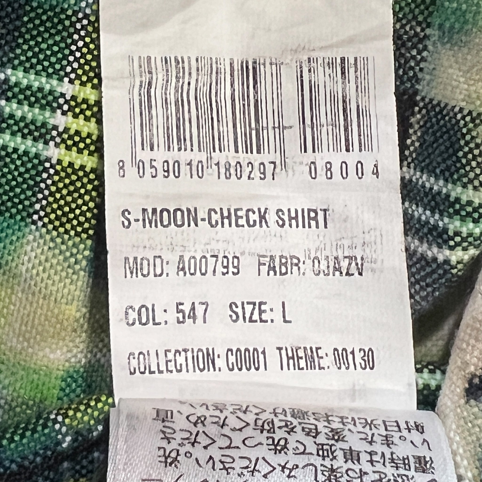 DIESEL Men's S-MOON-CHECK Embroidery & Treated Combination Shirt