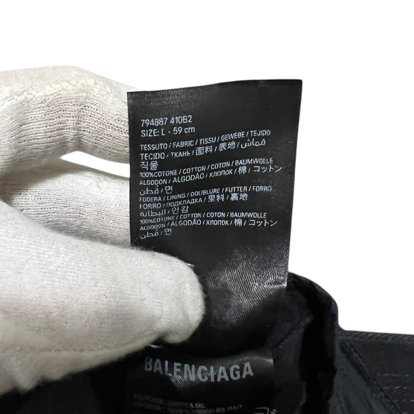 BALENCIAGA 2023AW 3B Stencil Black Cotton Baseball Cap