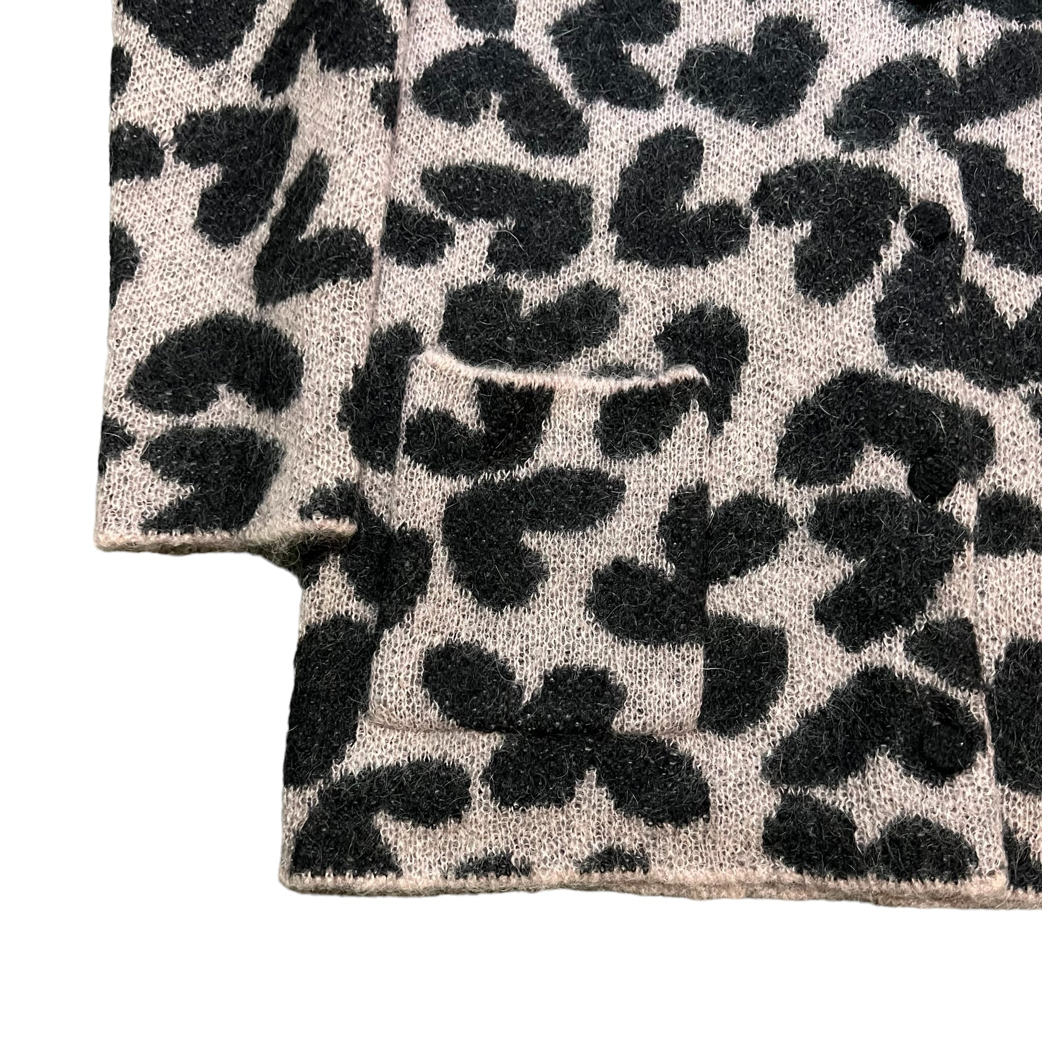 SAINT LAURENT PARIS 2014AW × HEDI SLIMANE HEART PATTERN MOHAIR BREND CARDIGAN PINK