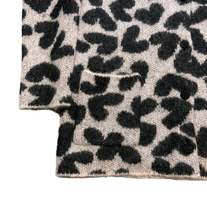 SAINT LAURENT PARIS 2014AW × HEDI SLIMANE HEART PATTERN MOHAIR BREND CARDIGAN PINK