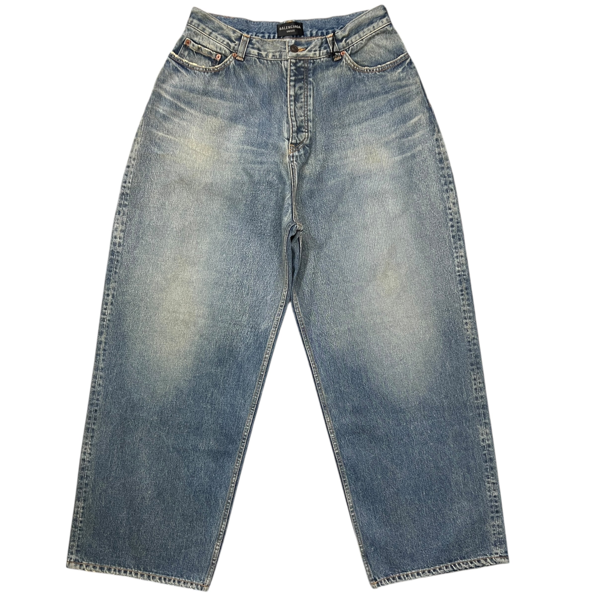 パンツ Balenciaga coating buggy denim 22aw BALENCIAGA 2022 Fall Wax Coating Denim Buggy Pants – SEVENSTARCLOTHING