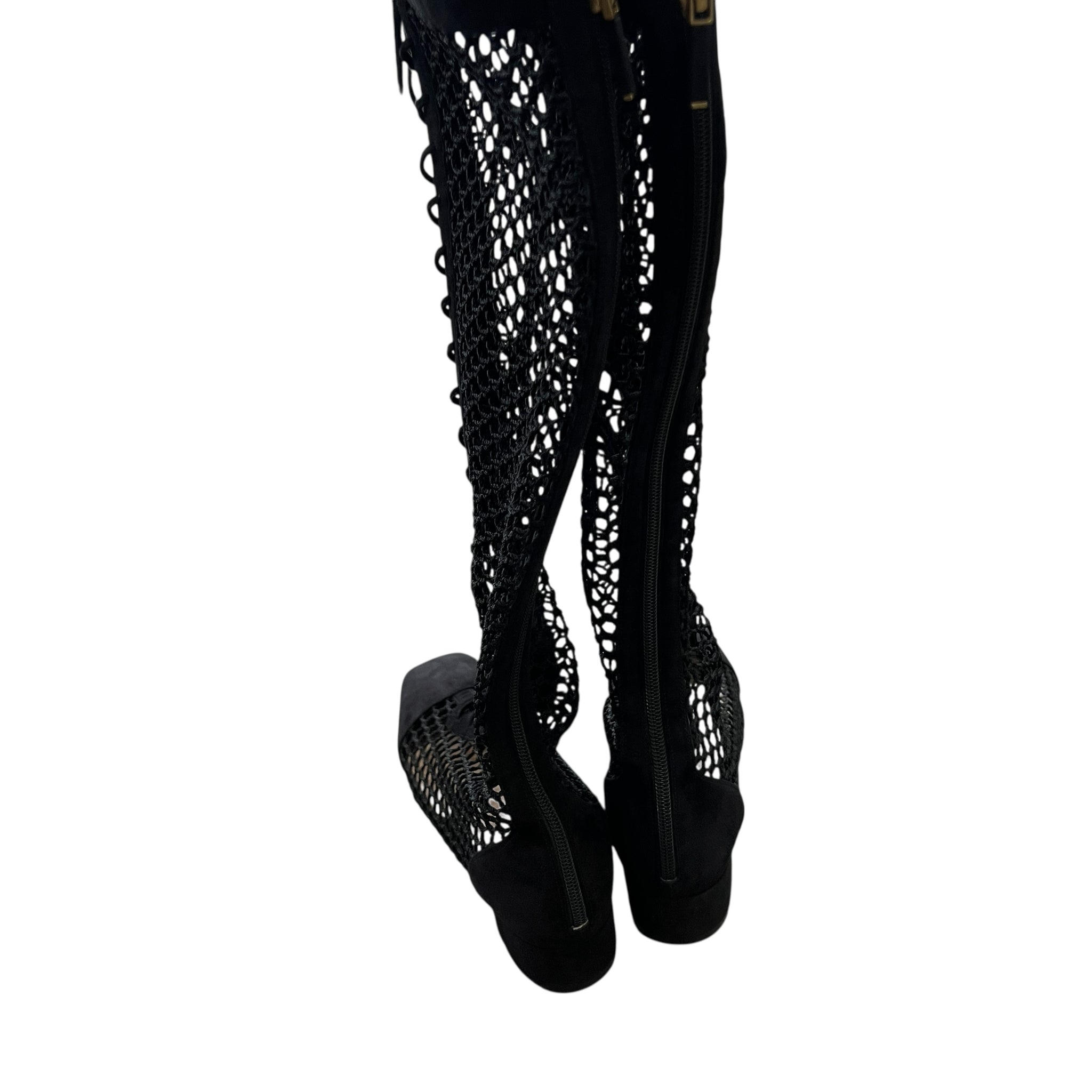 Christian Dior Naughtily-D Suede & Mesh Statement Boots