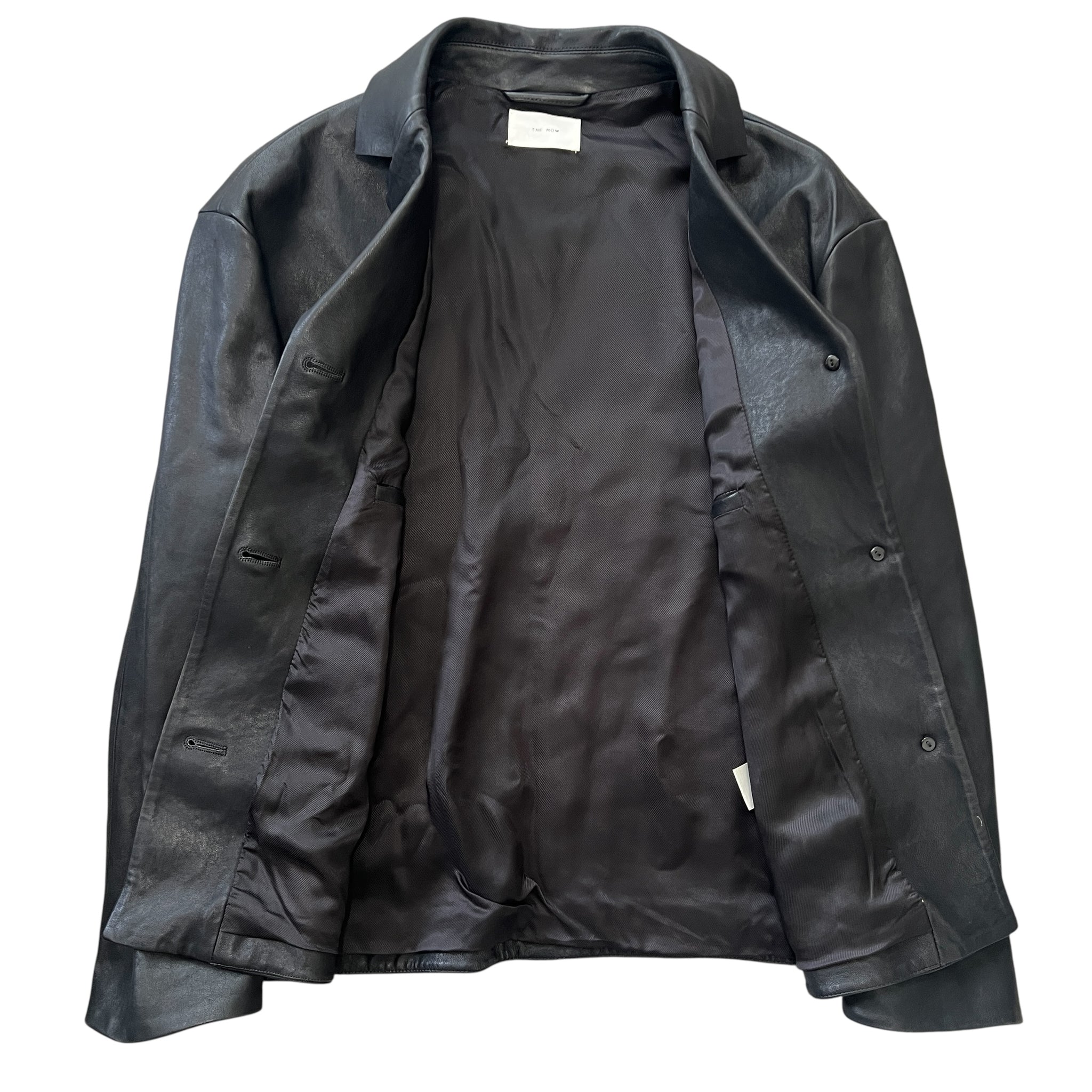 THE ROW Fall 2024 “Brodie” Sheepskin 3-Button Leather Jacket w/ Silk Lining (Made in Italy)