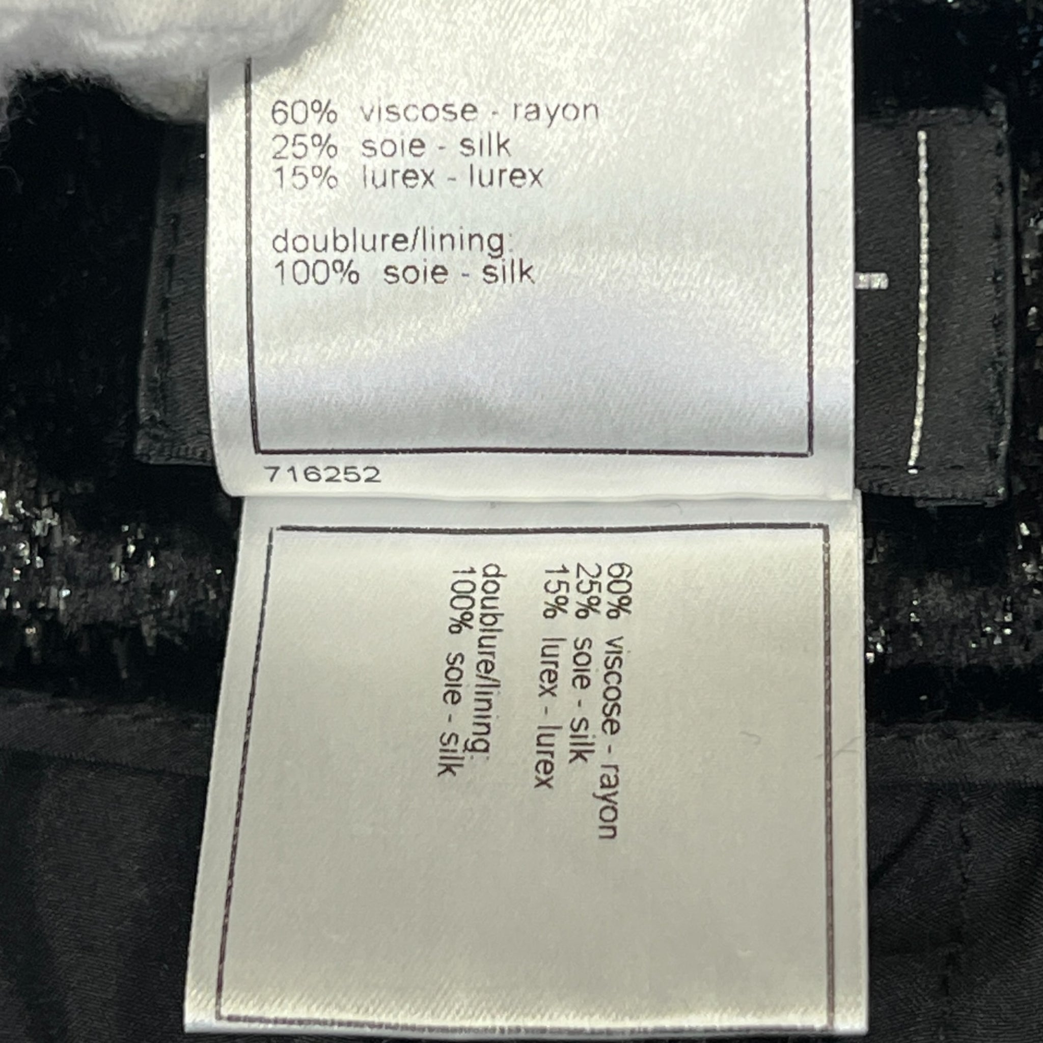 CHANEL 2004 Karl Lagerfeld Lurex Black Houndstooth Trousers