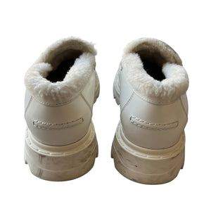 Christian Dior Logo Plate Shearling Lined Loafers