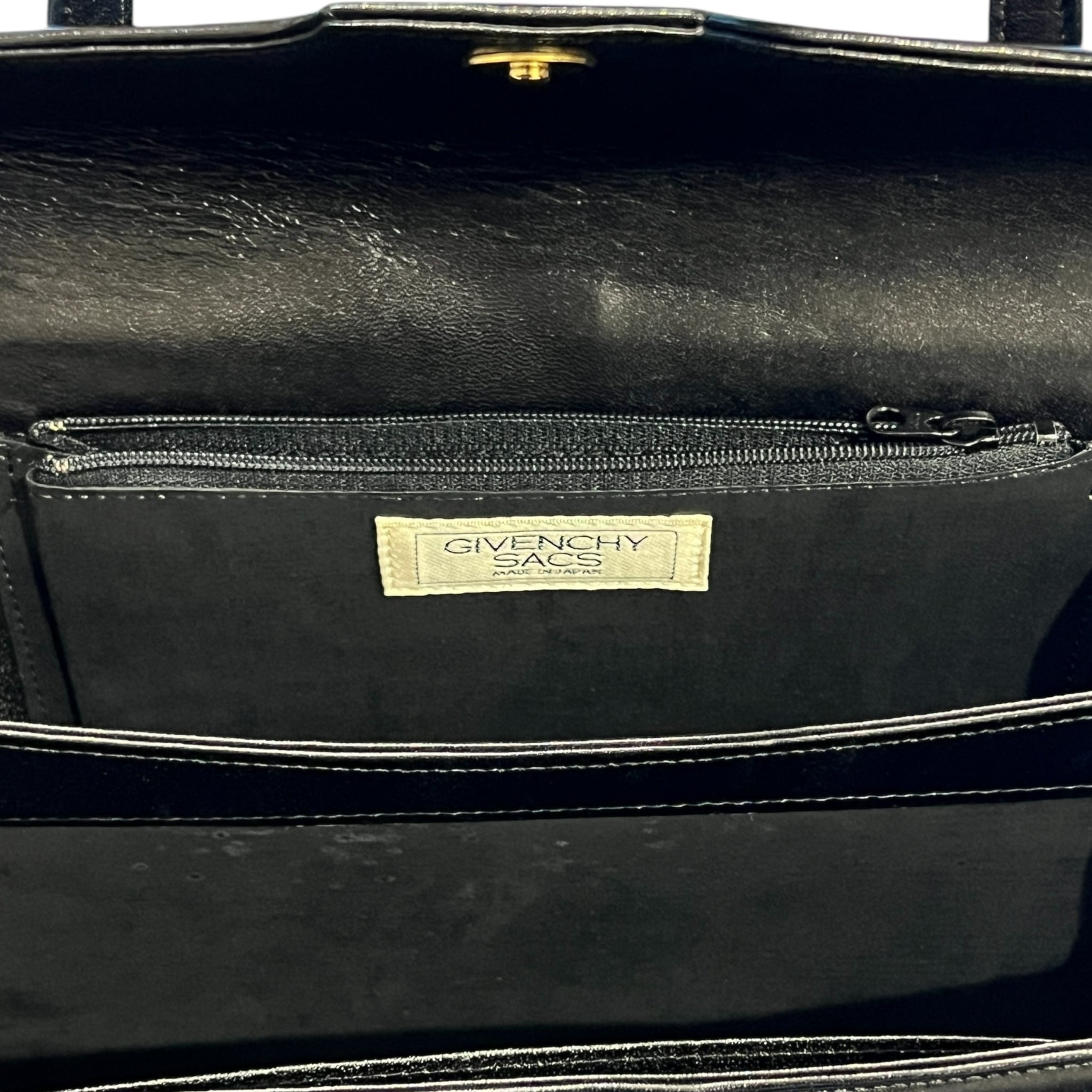 GIVENCHY Leather Logo Plate Hand Bag