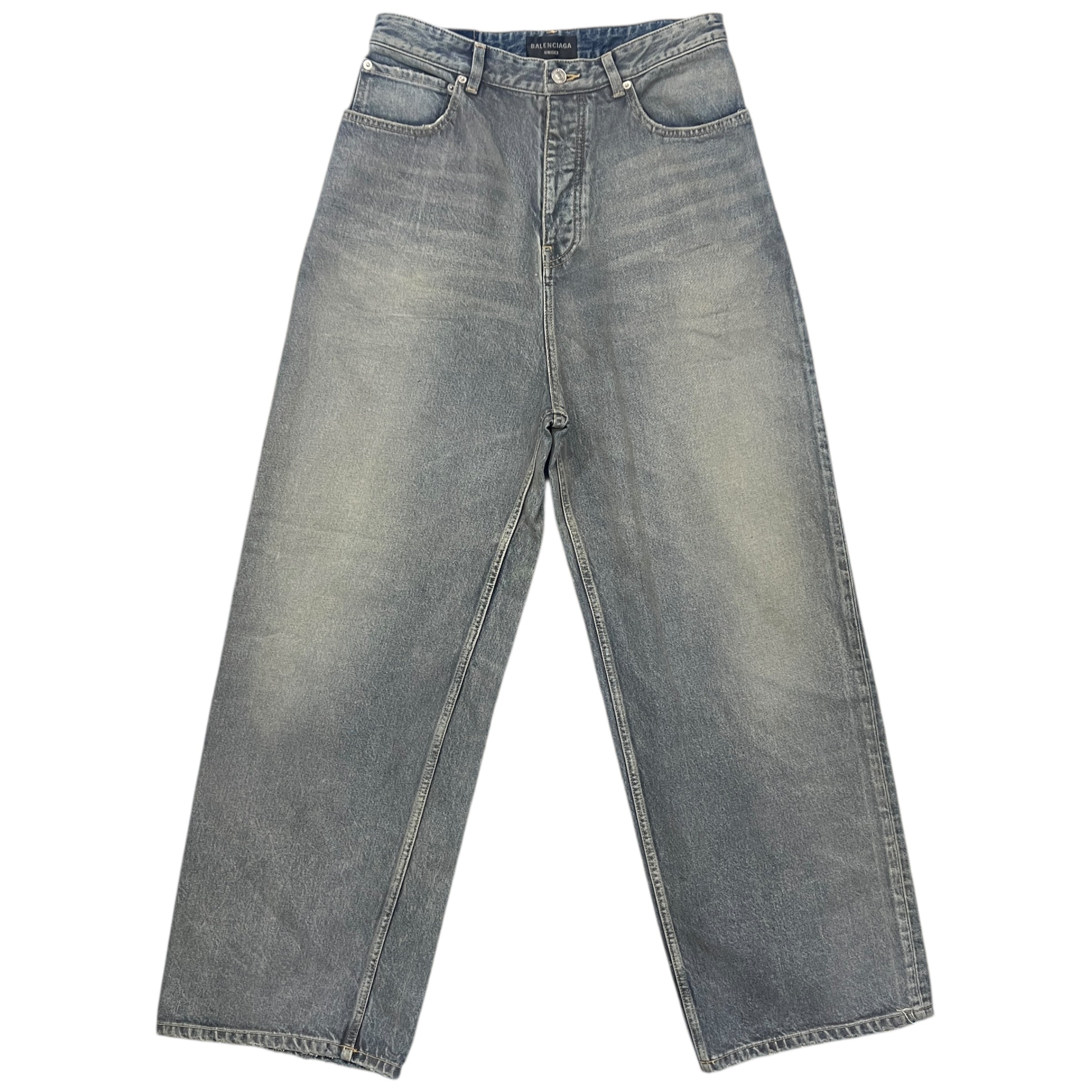 BALENCIAGA 2023SS Pale Blue Reflective Denim Pants – SEVENSTARCLOTHING