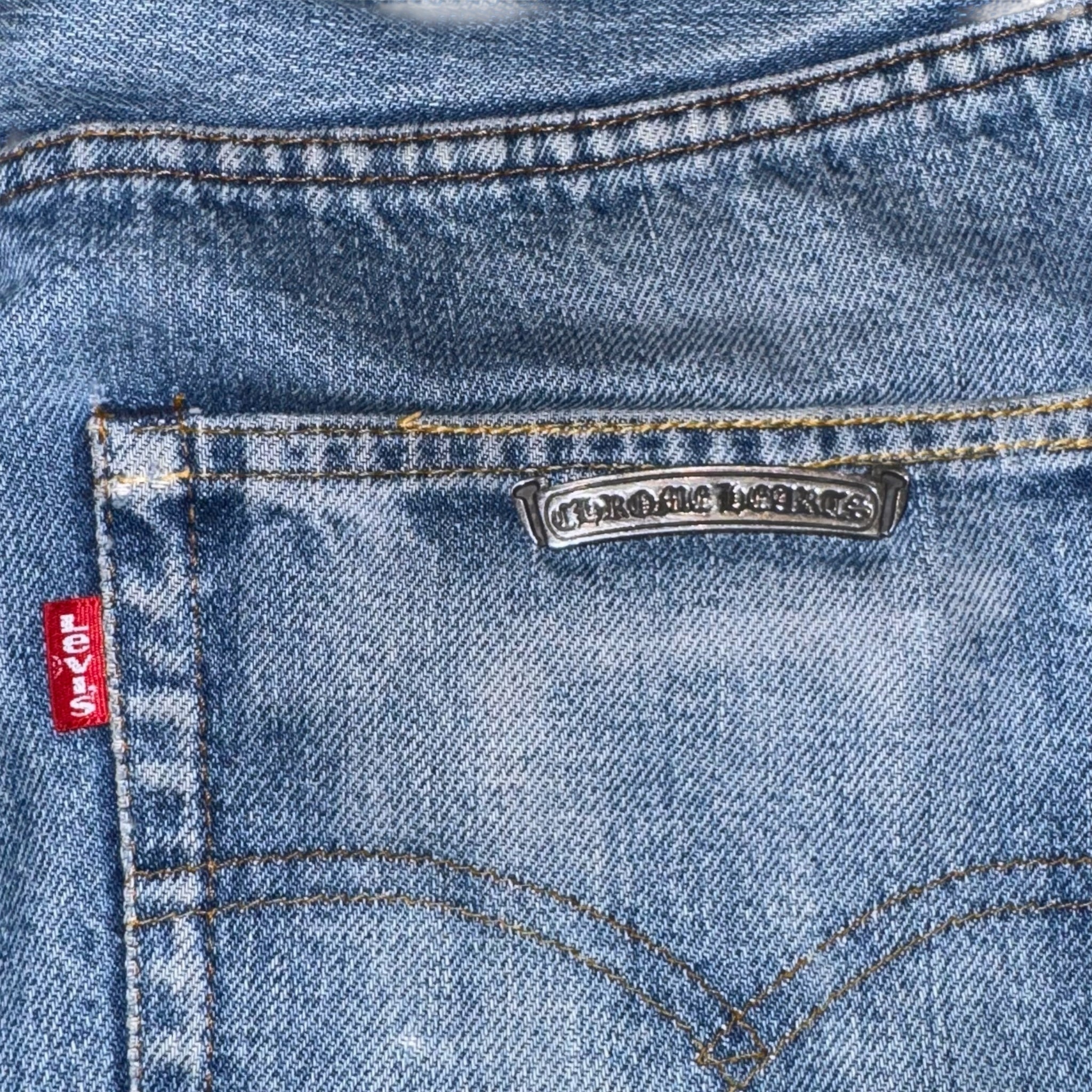 CHOME HEARTS LEVI'S Leather Cross Patch Denim Pants