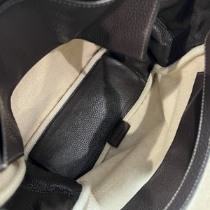 HERMÈS Tibet Vertical Shoulder Bag Toile H Beige × Brown
