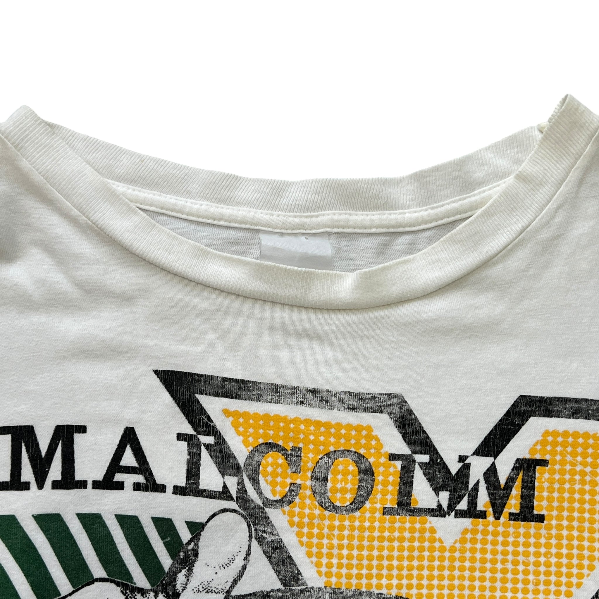 90sVintage MALCOM X Silkscreen Printed S/S T-Shirts