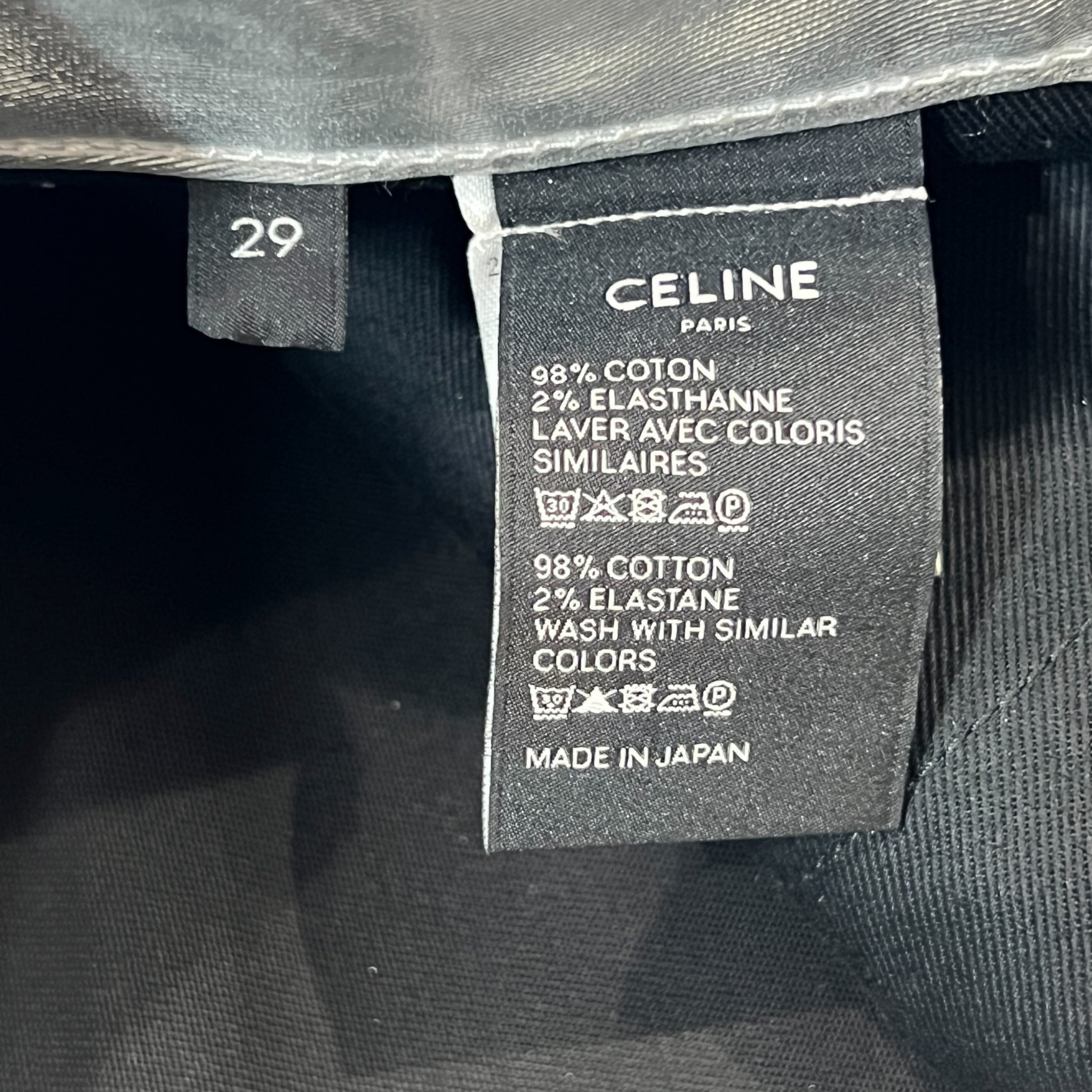 CELINE HEDI SLIMANE Metallic Silver Stretch Pants