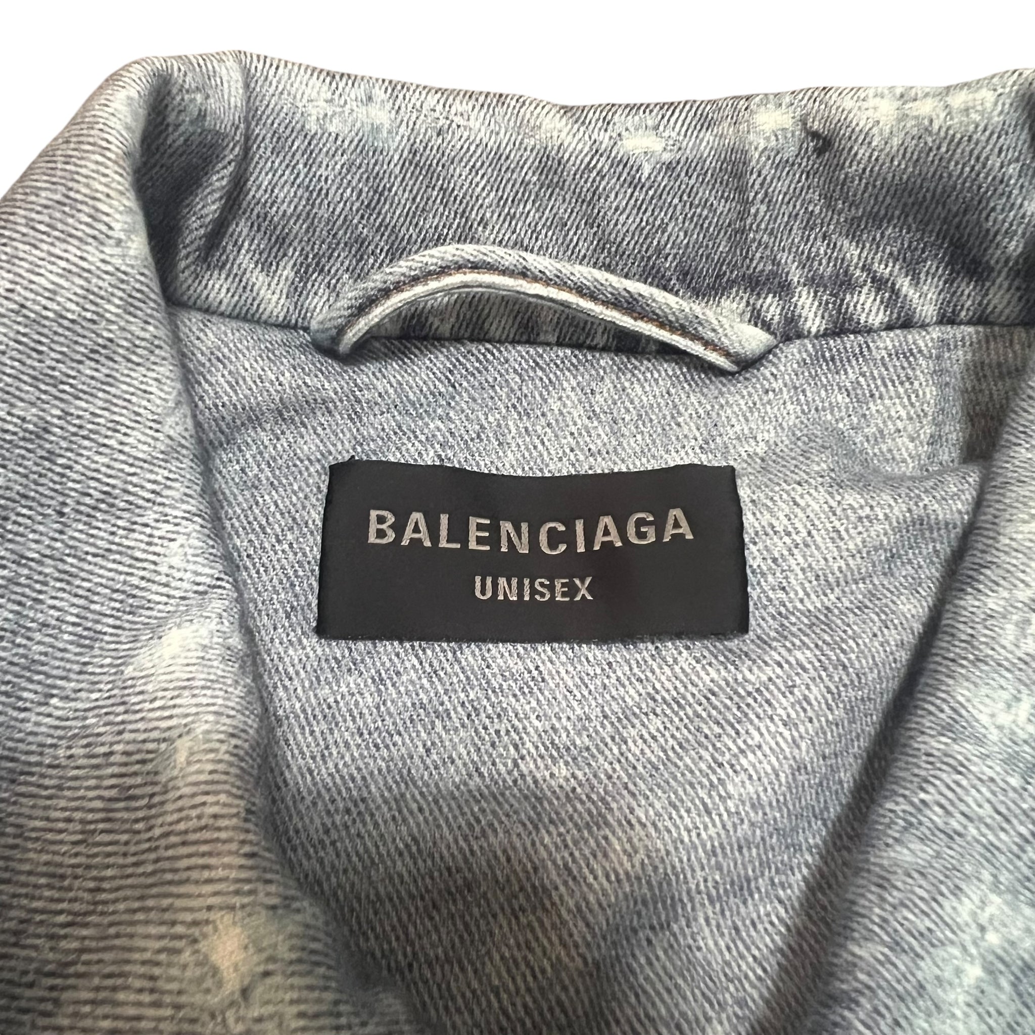 BALENCIAGA 2022AW Trompe l'œil heavy cotton jersey denim jacket