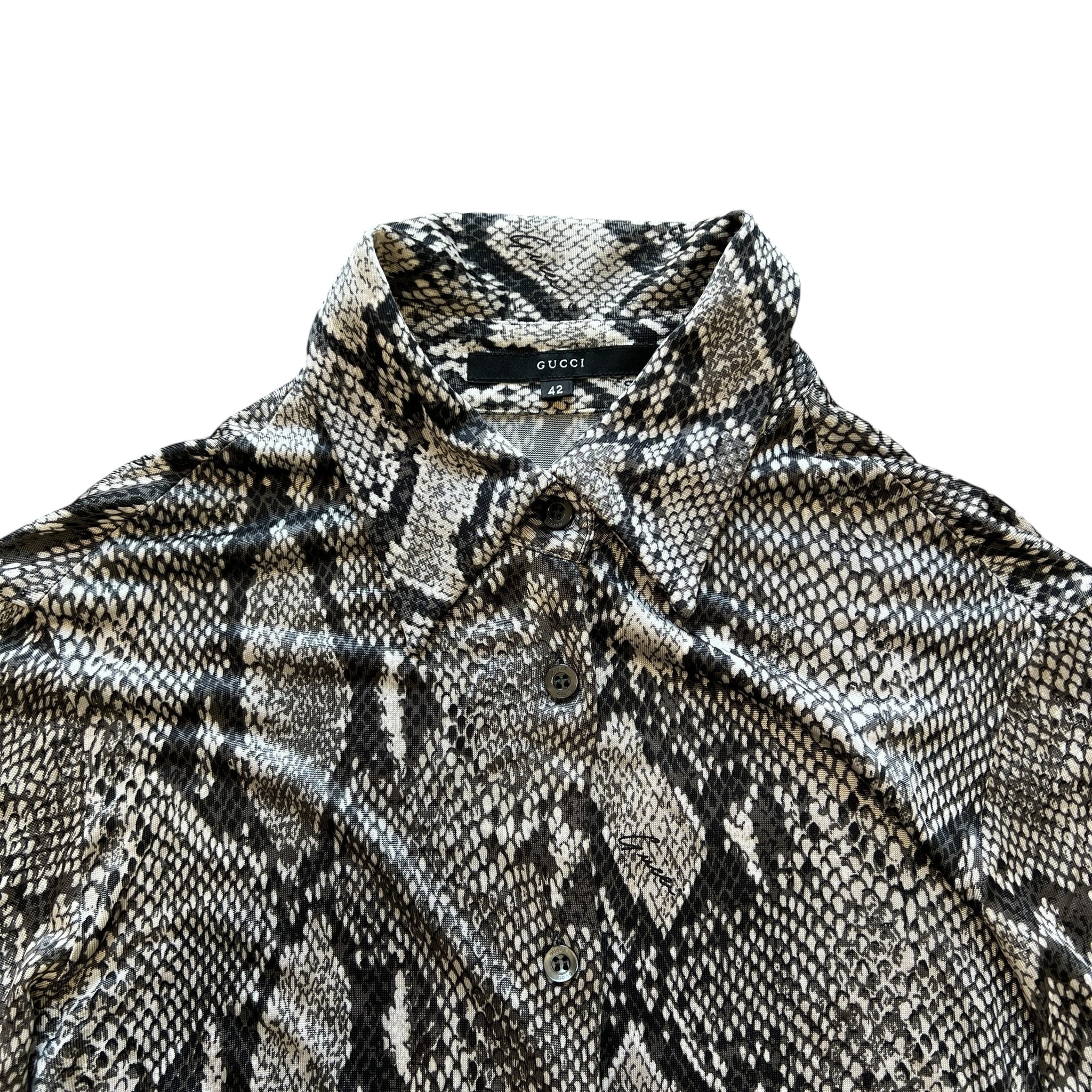 GUCCI 2000SS Tom Ford Python Printed Blouse