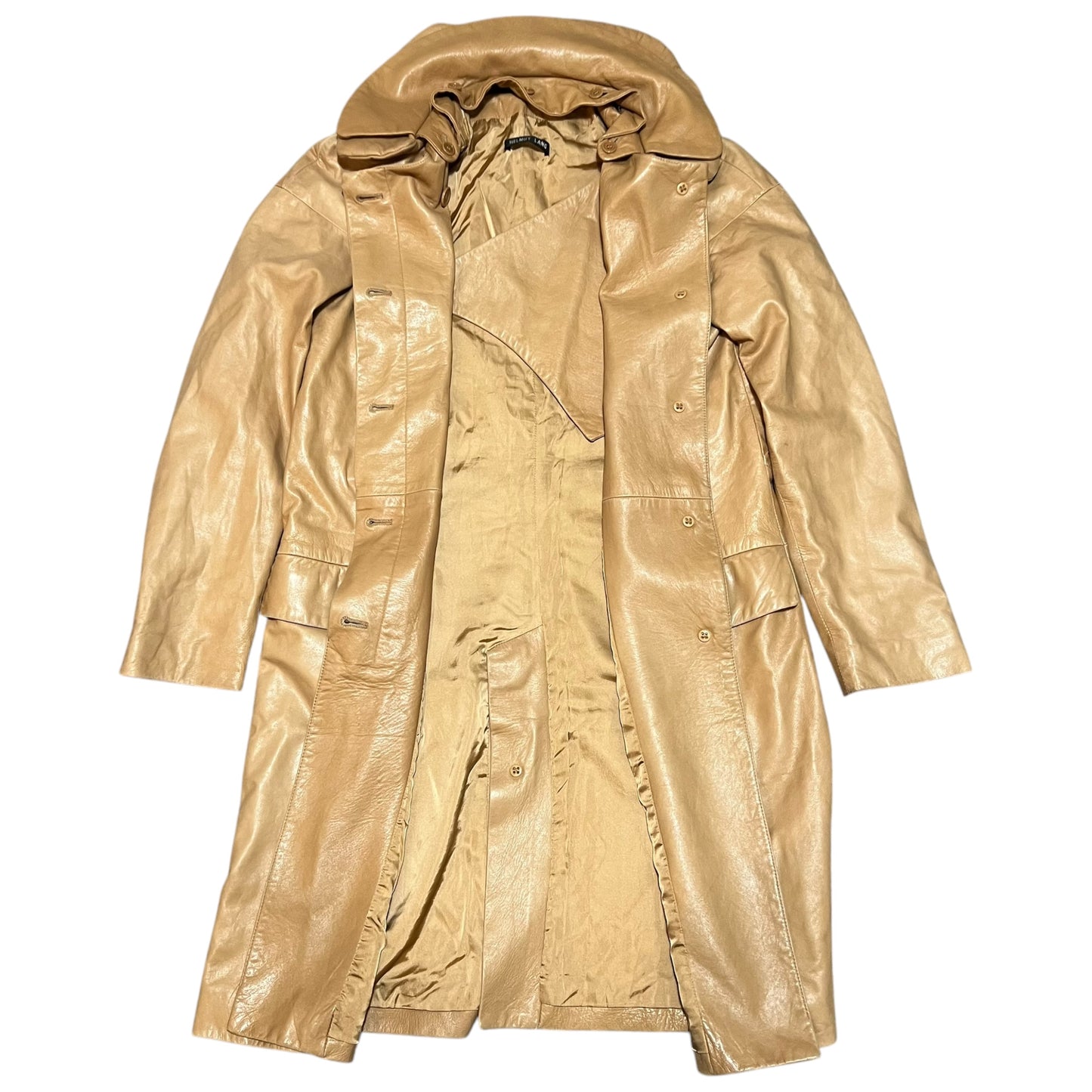 HELMUT LANG Lambskin Leather Pillow Collar Coat