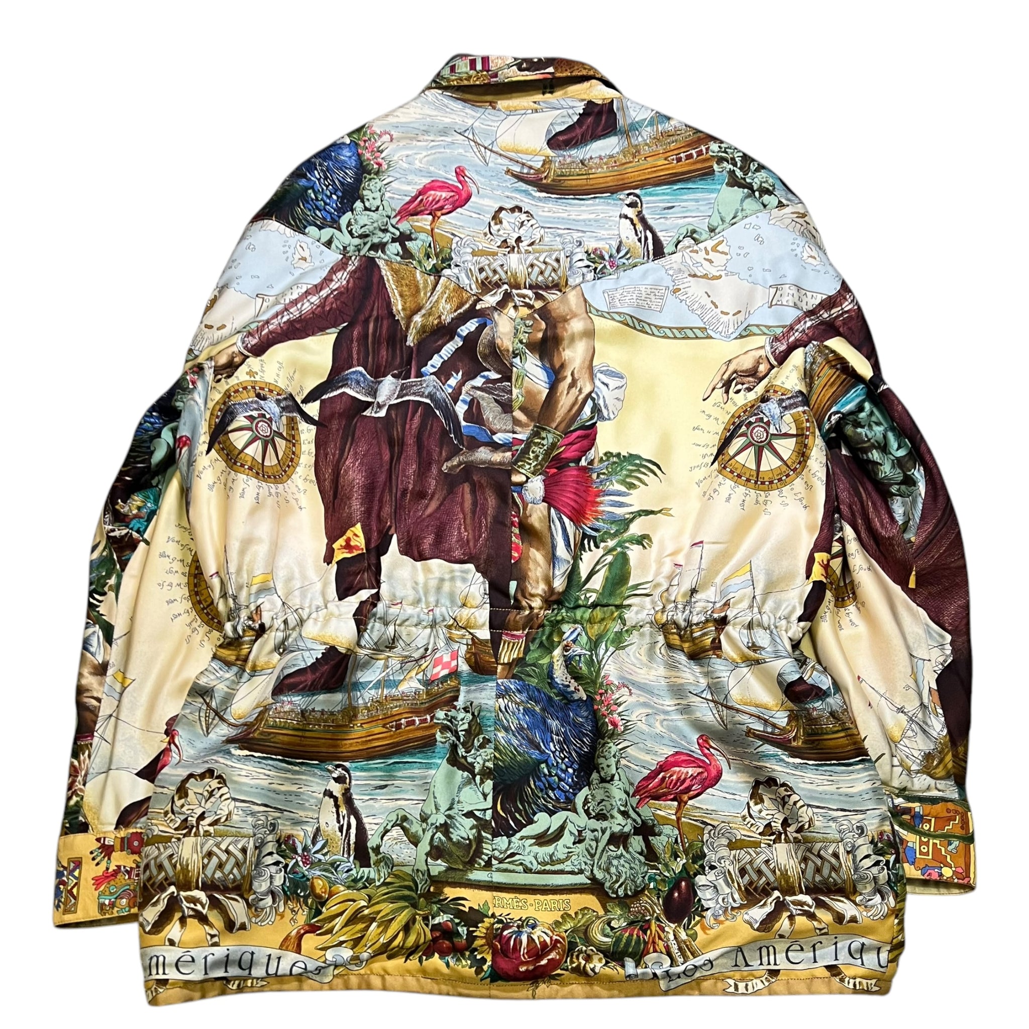 Hermes 1992 Hermes Rare historical silk r Reversible - Art by kermit Oliver