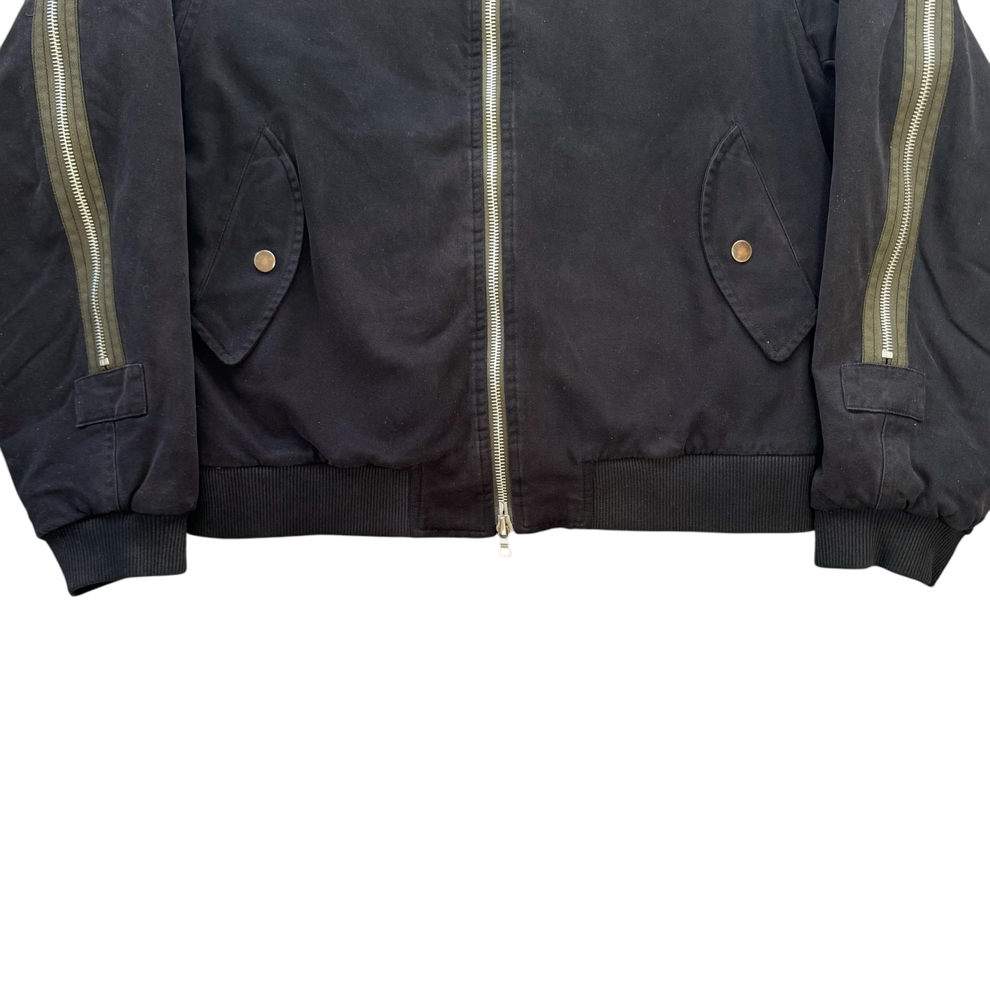 DRIES VAN NOTEN 2014AW MOLESKIN COTTON BACK ZIP BOMBER JACKET