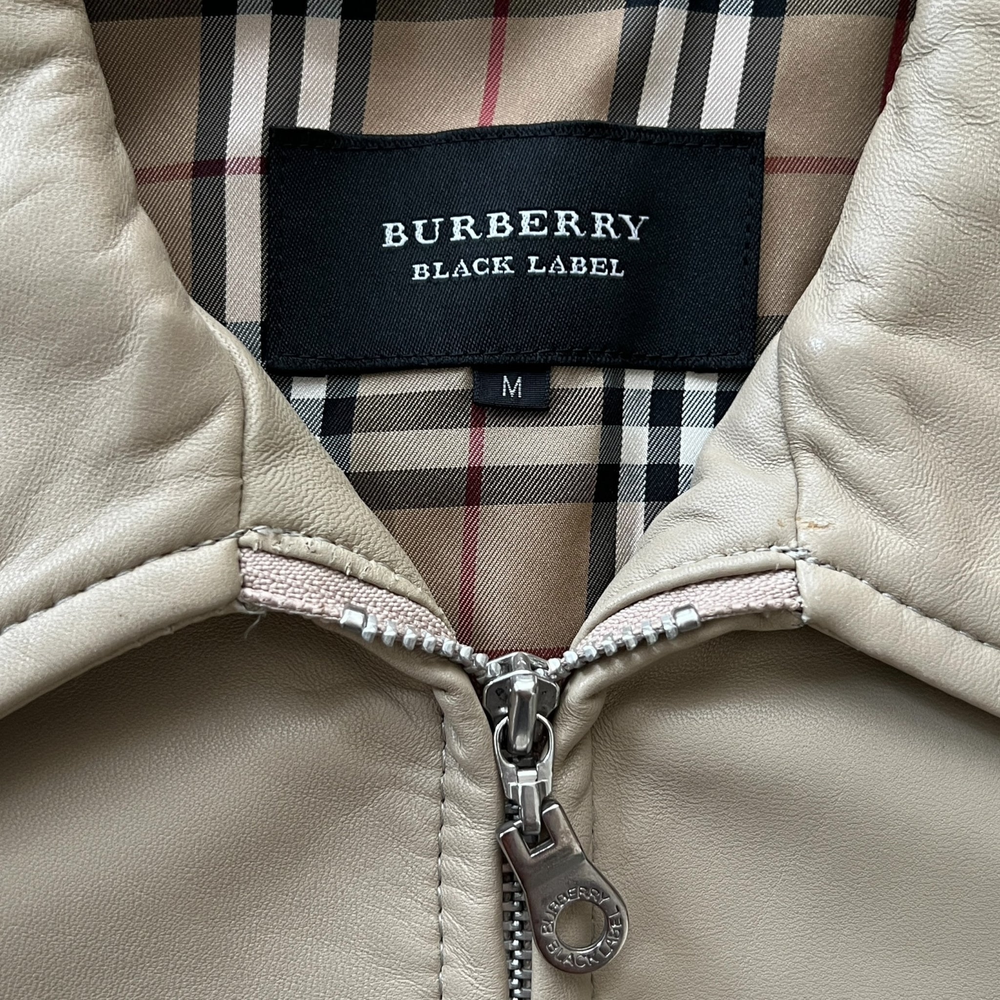 BURBERRY BLACK LABEL Lamb Leather Zip-up Jacket