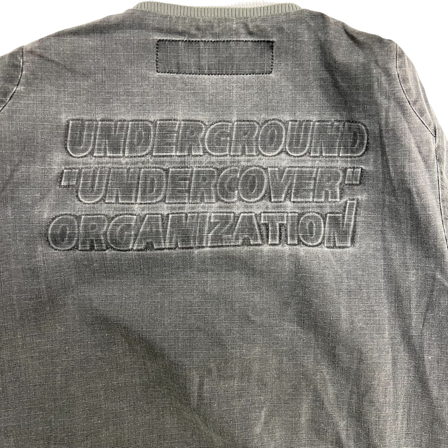 UNDERCOVER 1999SS RELIEF OVER-DYED GREY VERSITY JACKET