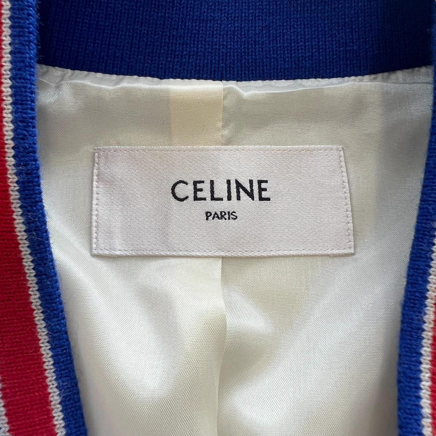 CELINE by Hedi Slimane 2023AW Americana souvenir satin teddy bomber JACKET