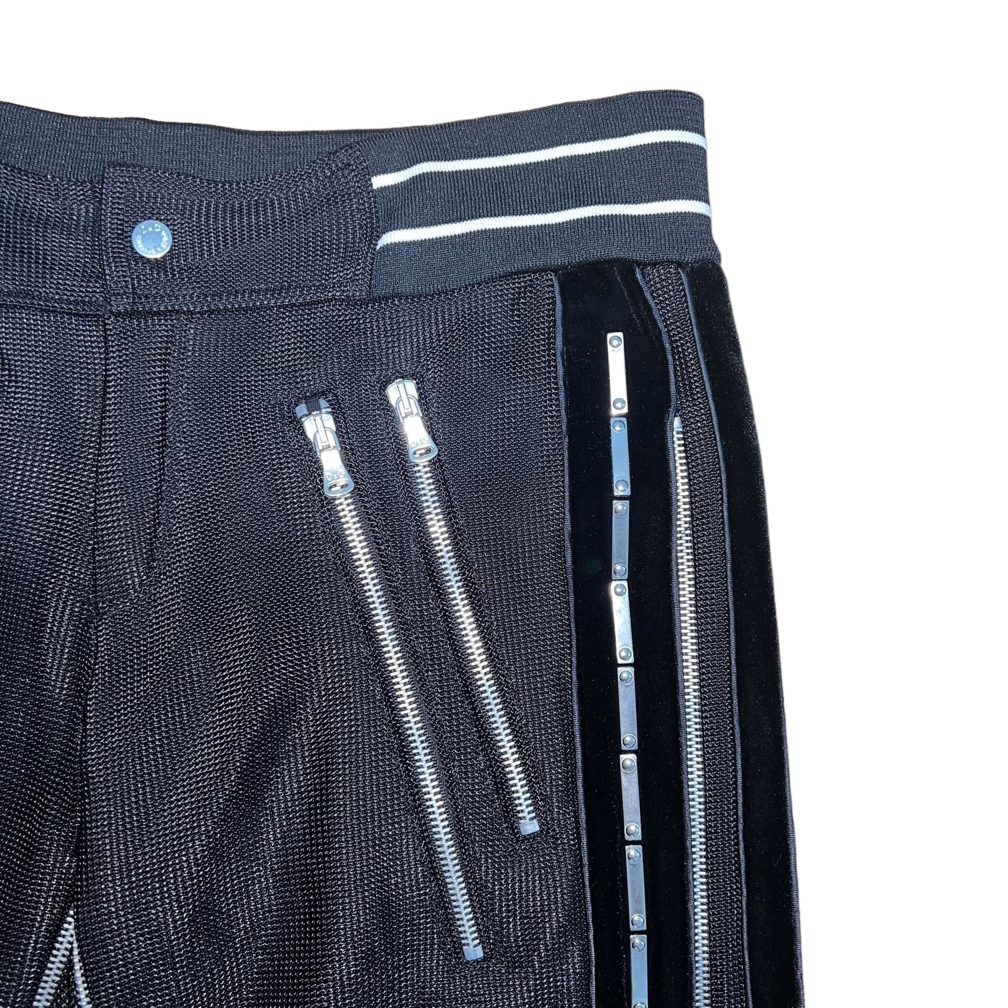 DOLCE&GABBANA 2001SS MULTI ZIP MESH TRACK PANTS