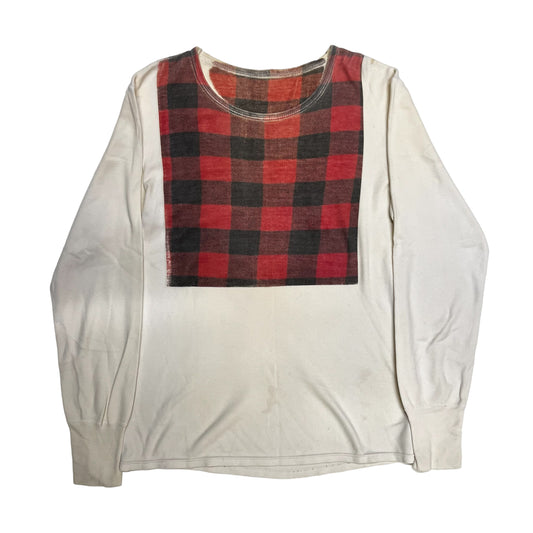 MAISON MARTIN MARGIELA 2001AW ARTISANAL RED CHECK TROMPE L’OEIL JUMPER L/S TEE