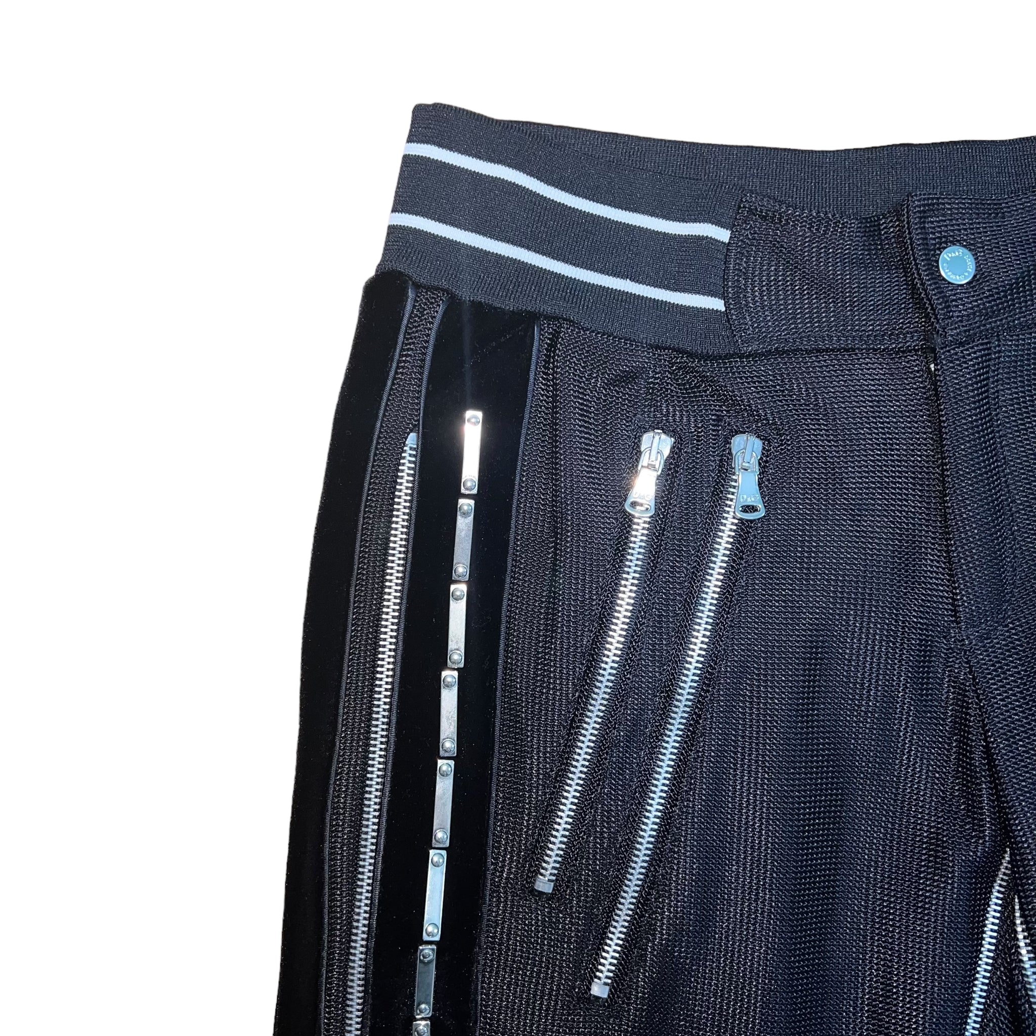 DOLCE&GABBANA 2001SS MULTI ZIP MESH TRACK PANTS