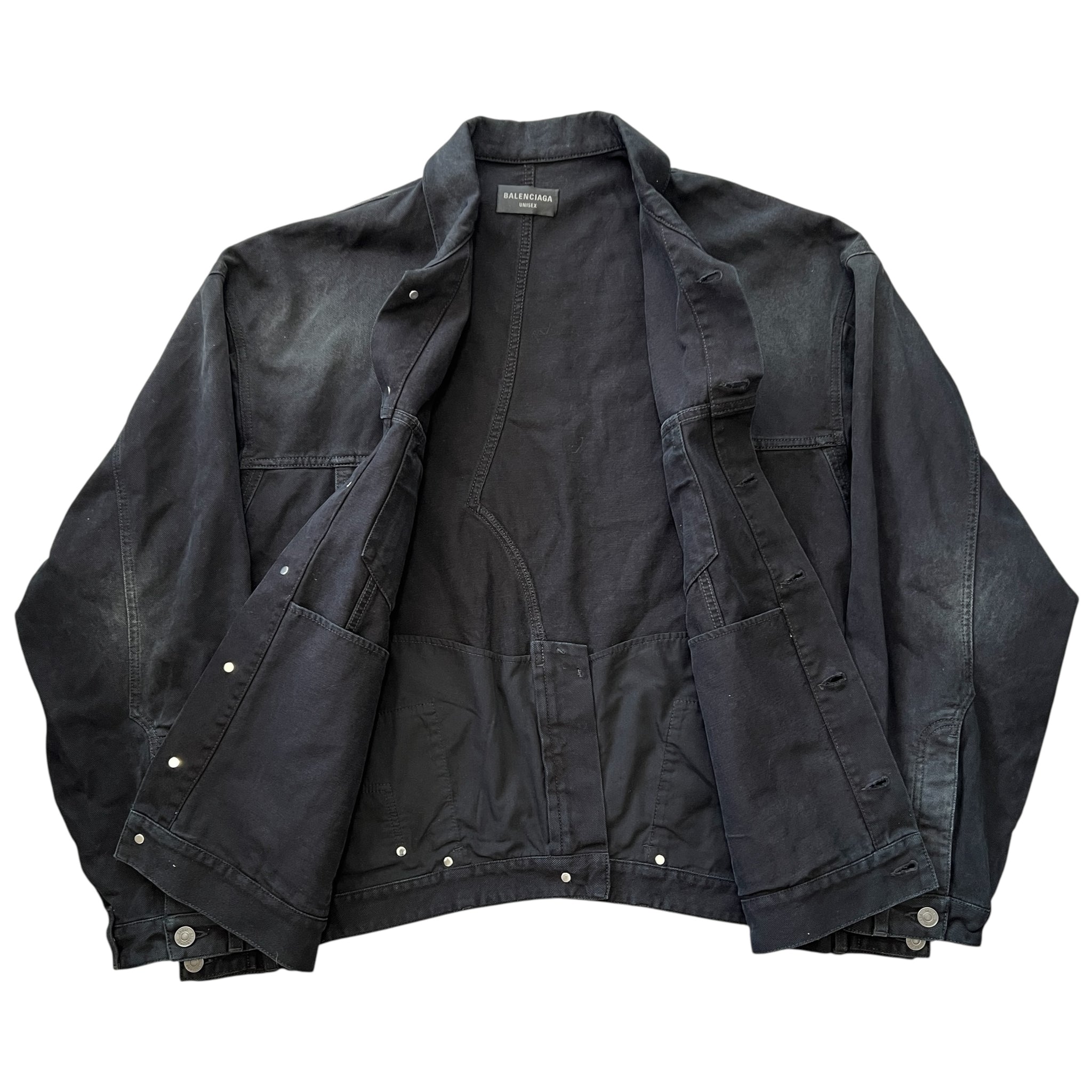 BALENCIAGA 2023年冬 LOOK16 解体再構築 ブラックデニムジャケット M