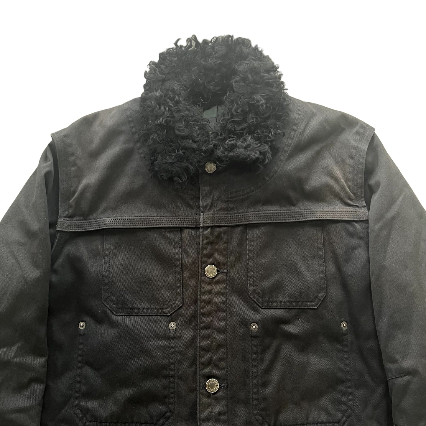 UNDERCOVER 18AW FUR COLLAR PADDED COVERALL JACKET
