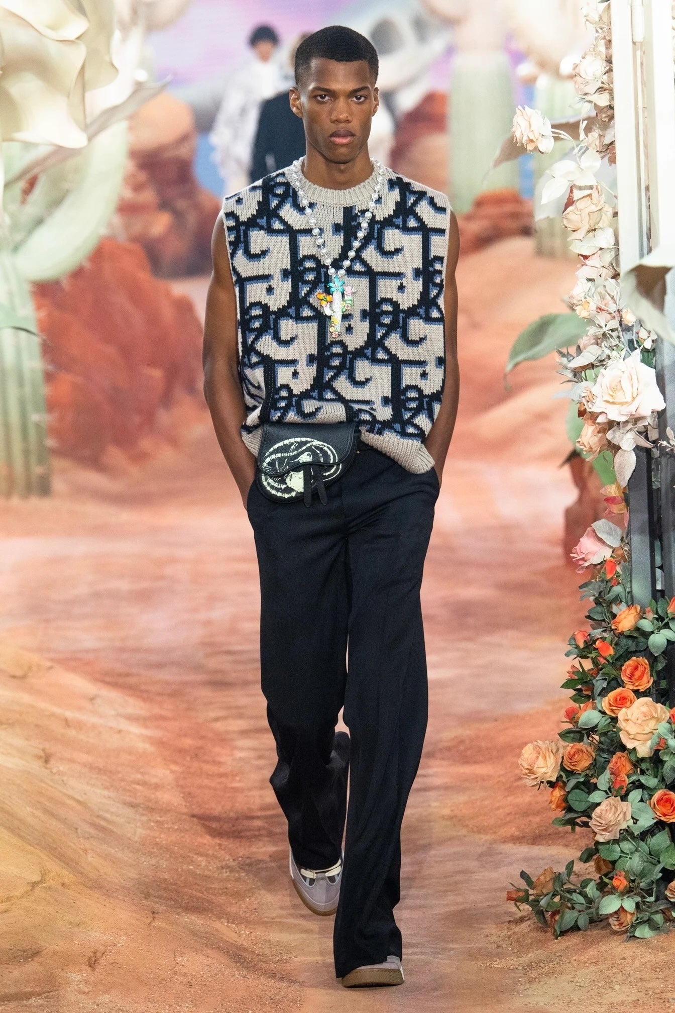 DIOR × CACTUS JACK 2022SS Virgin Wool Flared Trousers