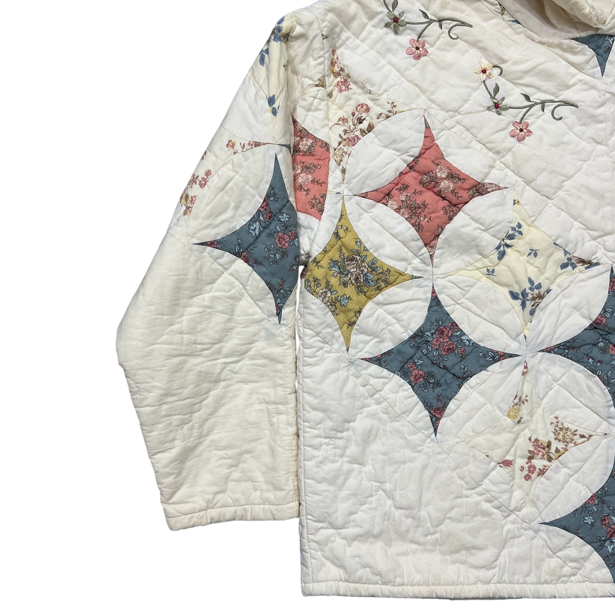 Vivid Visions Upcycled Vintage Quilt Hoodie