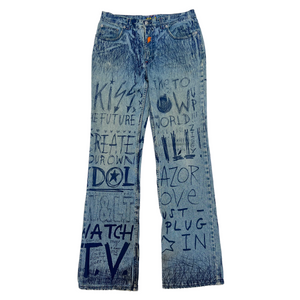 W&LT 1997AW GRAFFITI DENIM PANTS INDIGO WALTER VAN BEIRENDONCK