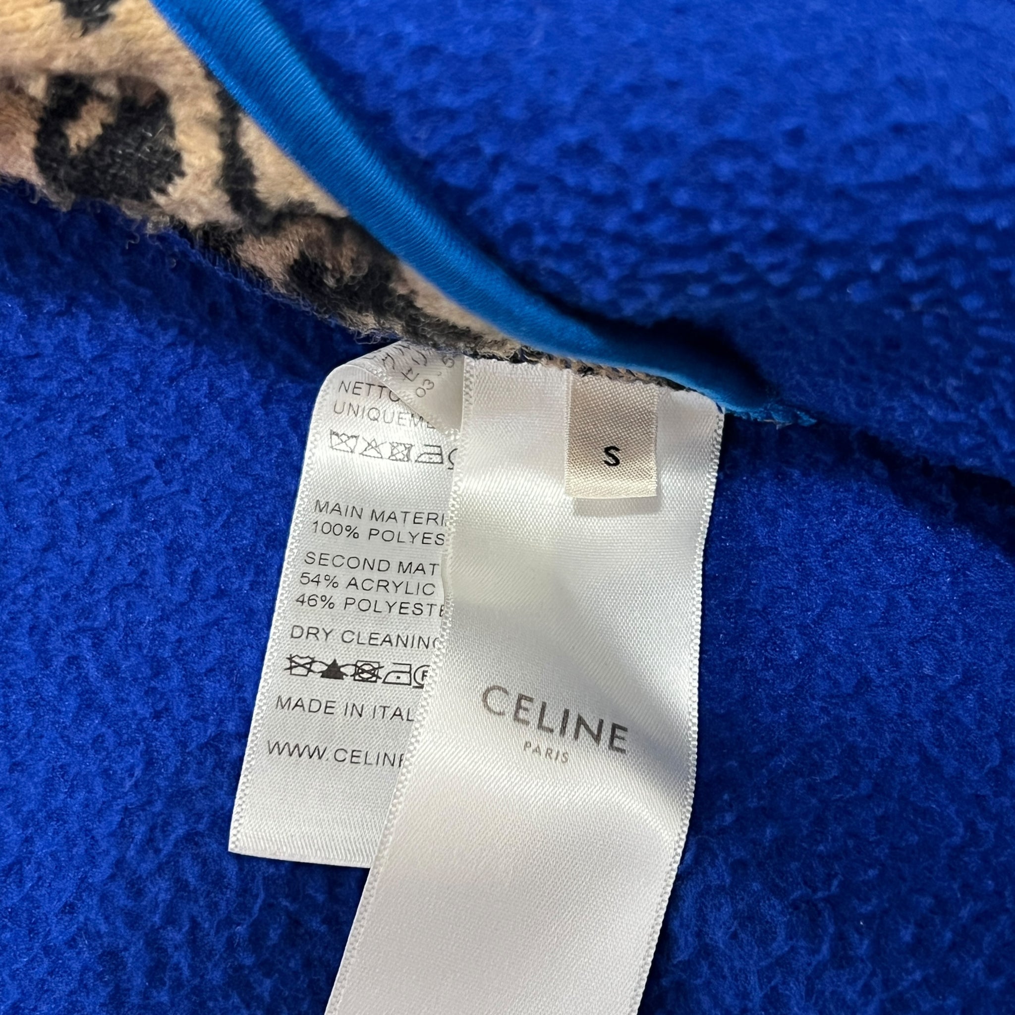 CELINE 2021SS HEDI SLIMAME THE DANCING KID Color Block Leopard Fleece Jacket